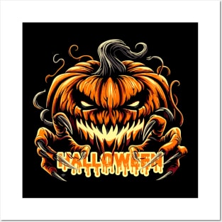 evil pumpkin Posters and Art